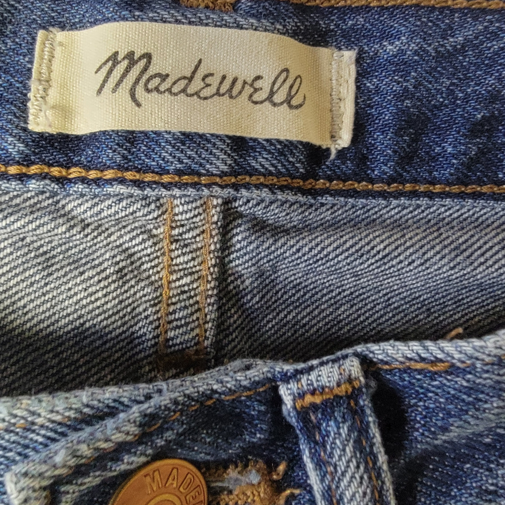 Madewell High Rise The Mom Jean Denim Stretch Downey Wash Blue Size 27 A375 - Picture 10 of 10